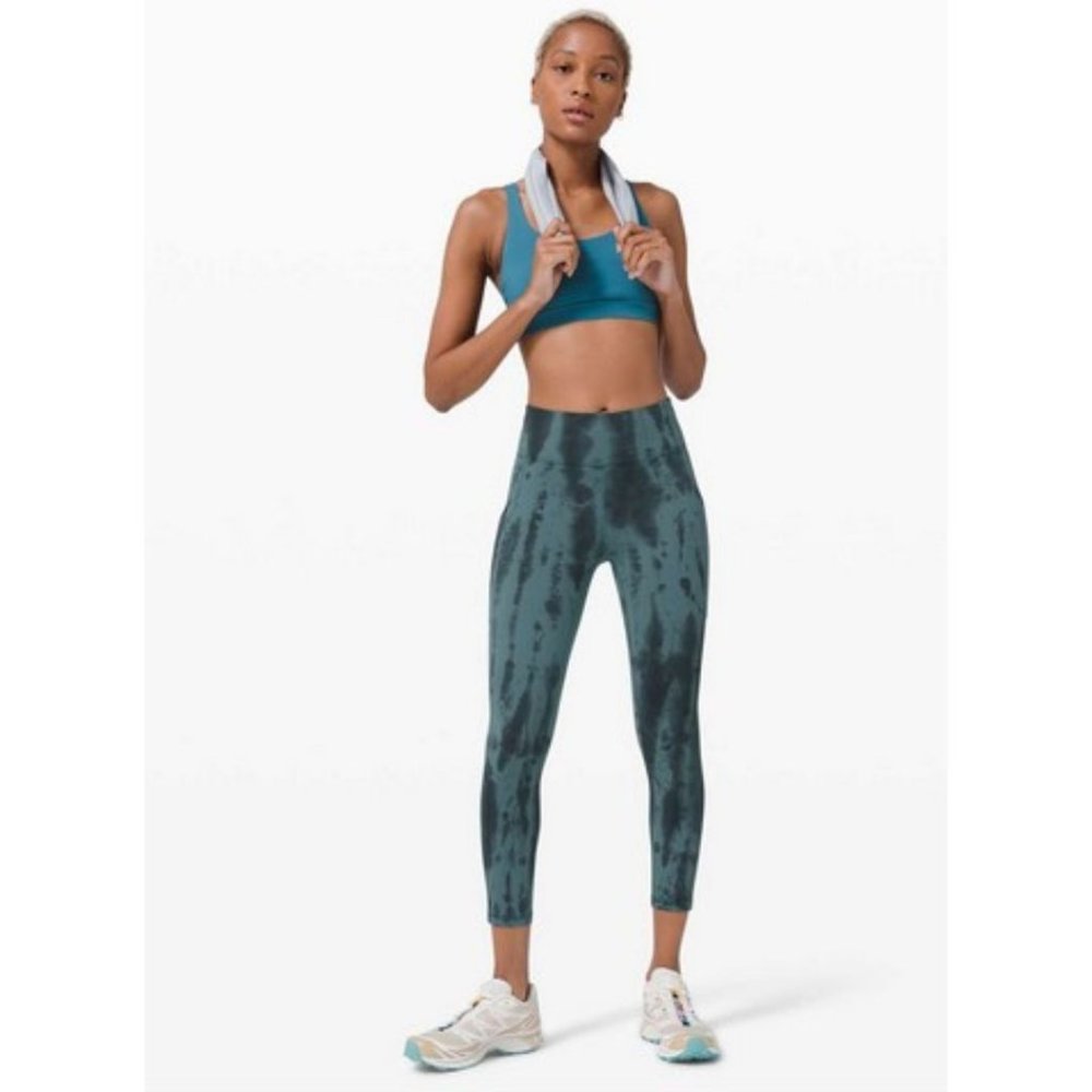 Lululemon Invigorate High-Rise Tight 25" Forest Shibori Desert Teal Size 6